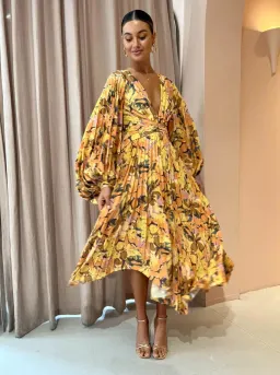 Acler Palms Midi Dress Kaleidoscope Floral Size 8 for rent on The Volte - image 1