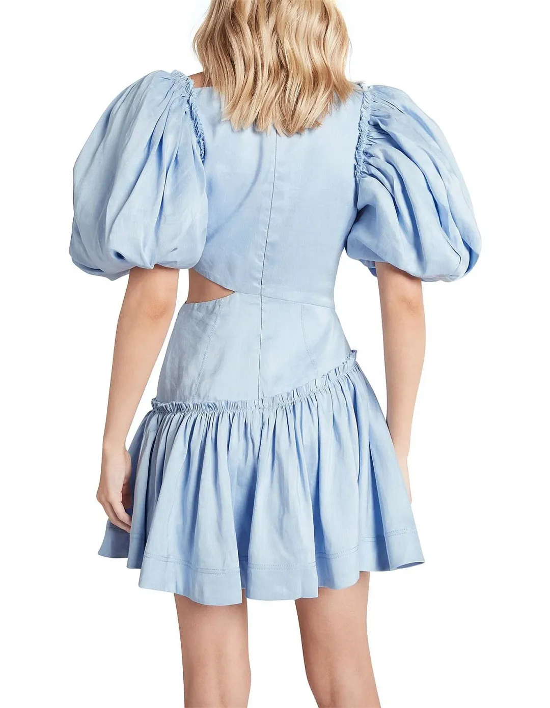 Aje Chateau Cut Out Mini Dress Sky Blue Size 10 for rent on The Volte - main image