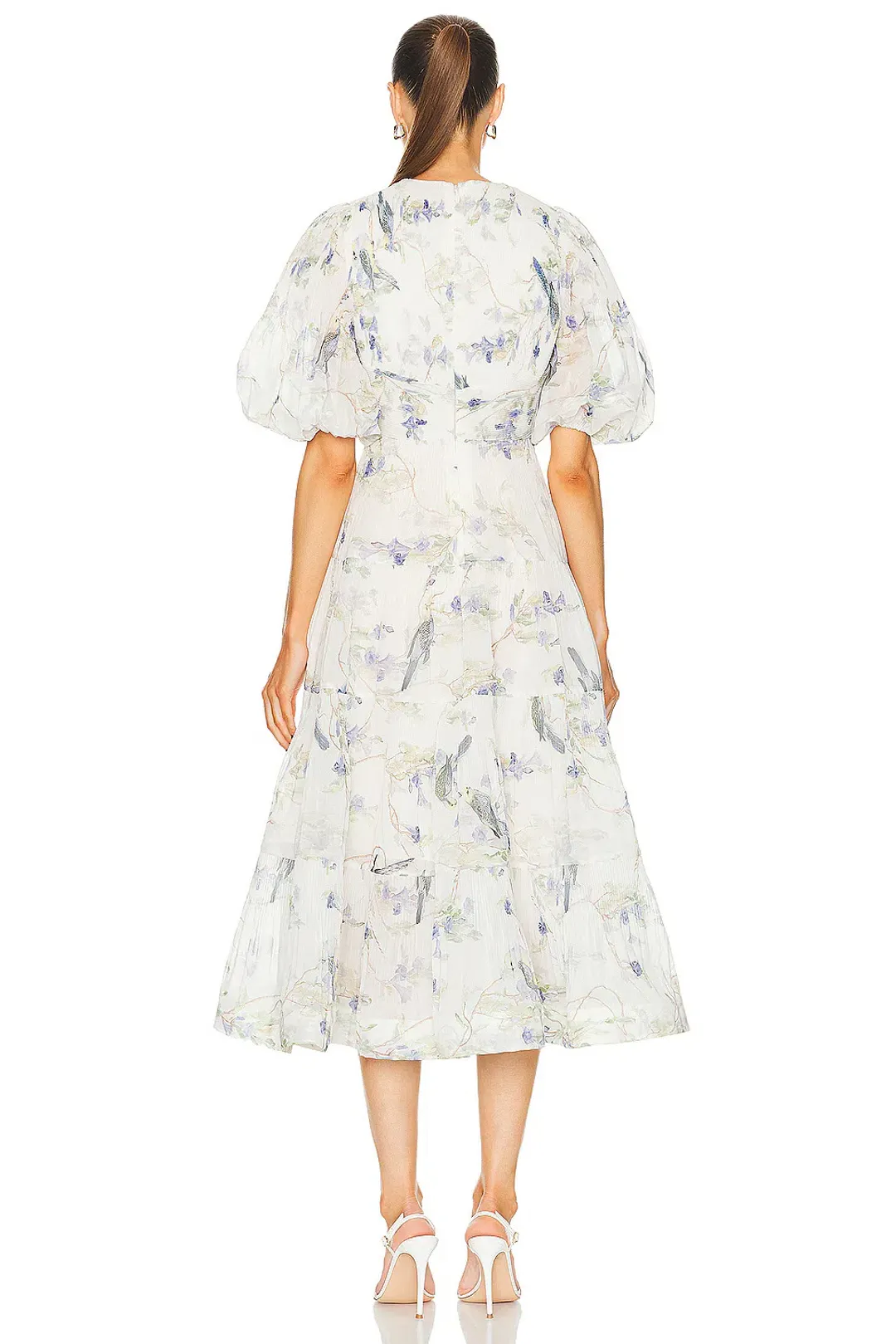 Zimmermann Pleated Midi Dress Blue Birds Size 3 / AU 14 for rent on The Volte - main image