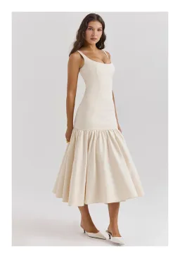 House Of CB Amore Vintage Cream Dropped Waist Midi Dress Cream Size XS / AU 6 for rent on The Volte - image 3