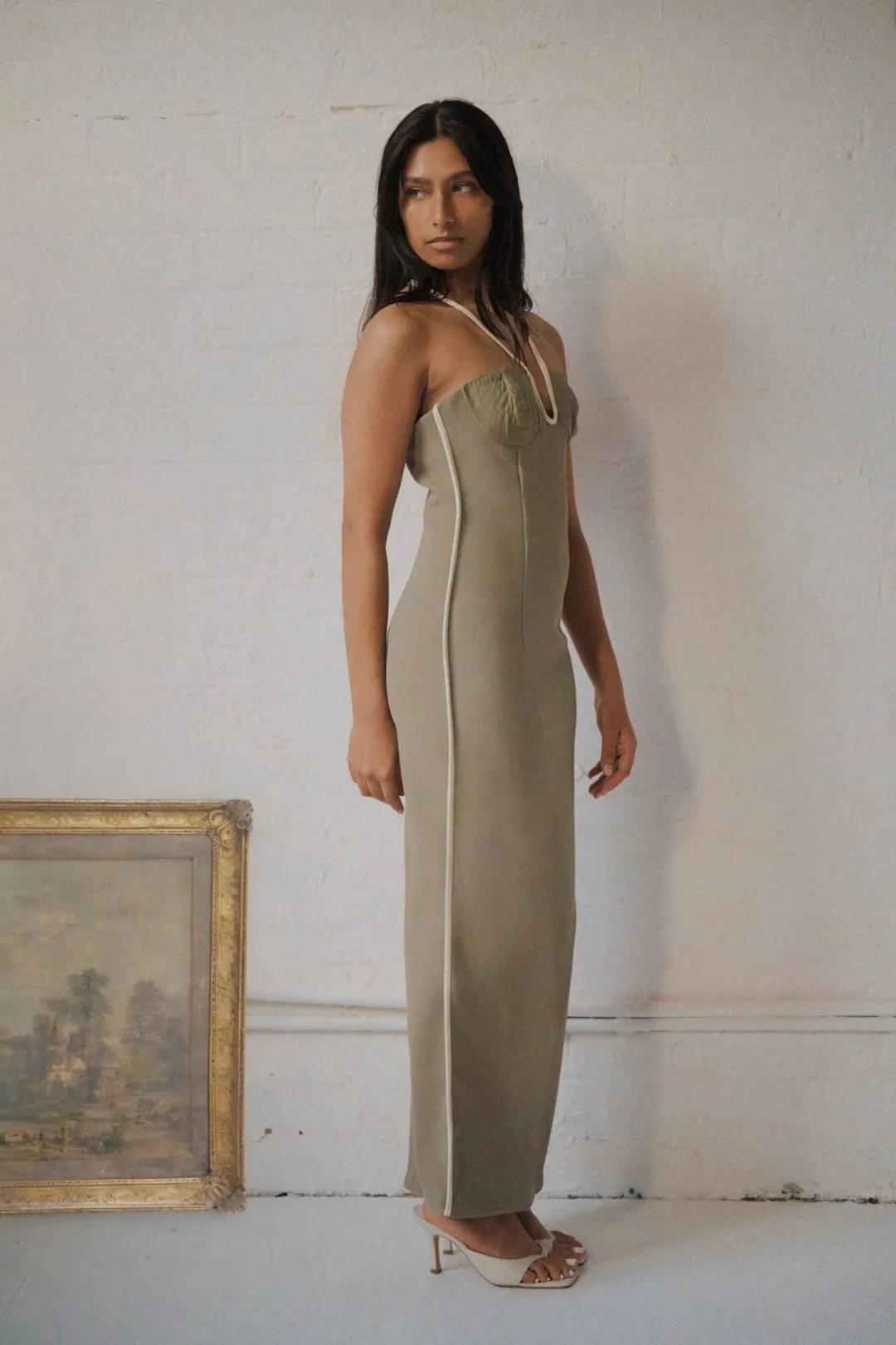 Paris Georgia Nassia Halter Dress Green Size S/ AU 8 for rent on The Volte - main image