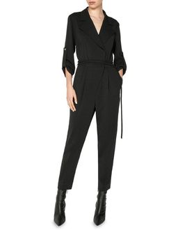 Cue Trench Tapered Jumpsuit Black Size 8 for rent on The Volte - image 1