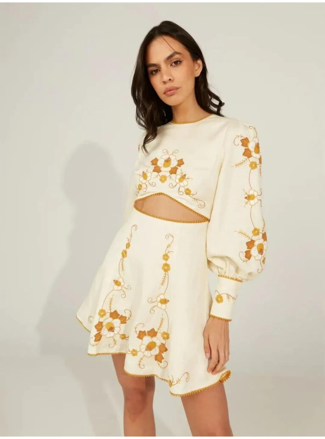 Alice McCall Lera Mini Dress Vanilla Bean Size AU 10 for rent on The Volte - main image