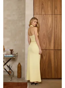 With Harper Lu Textured Halter Set in Limoncello Size AU 8 for rent on The Volte - image 3