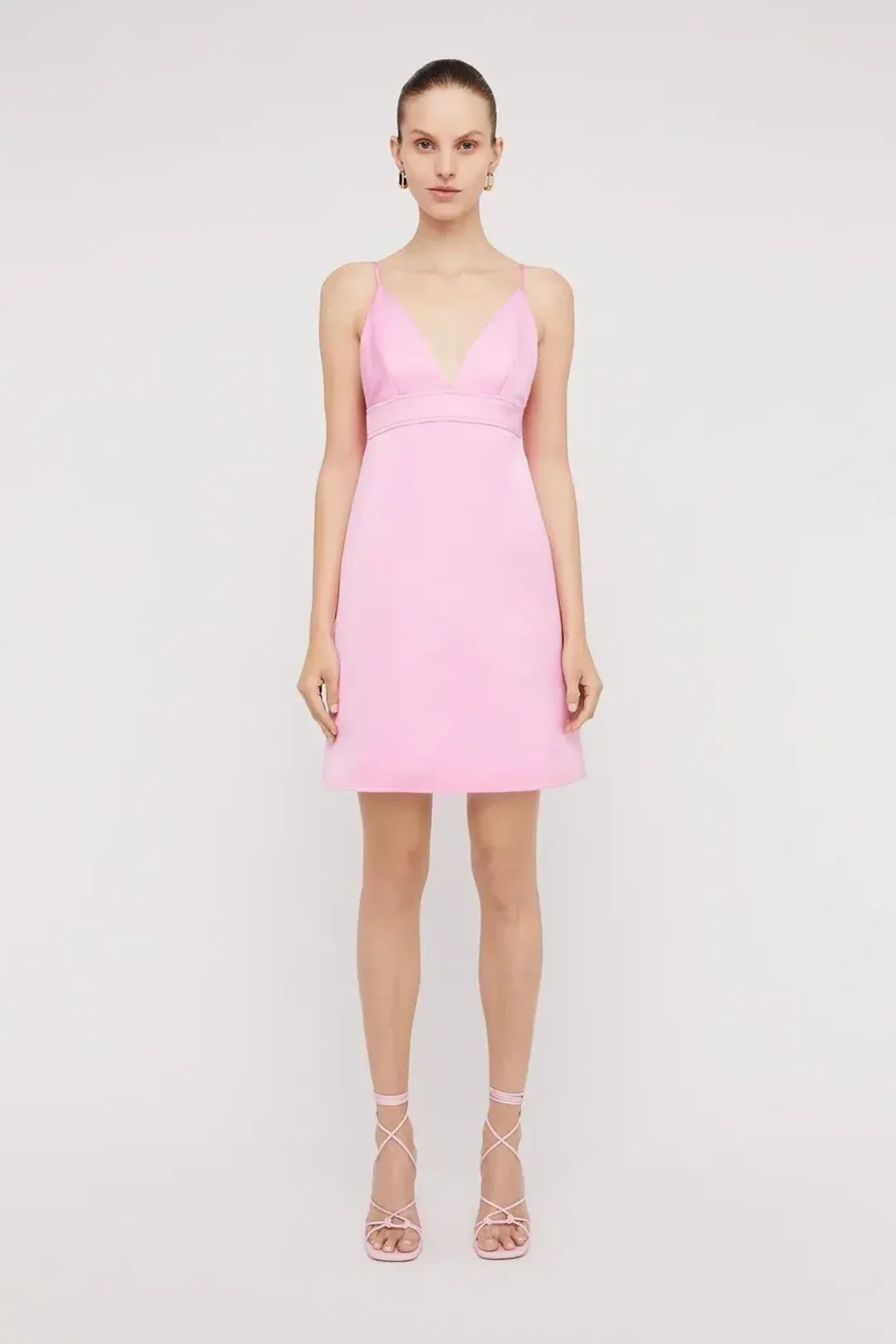 Scanlan Theodore Satin Shoestring Mini Dress Size 10 for rent on The Volte - main image