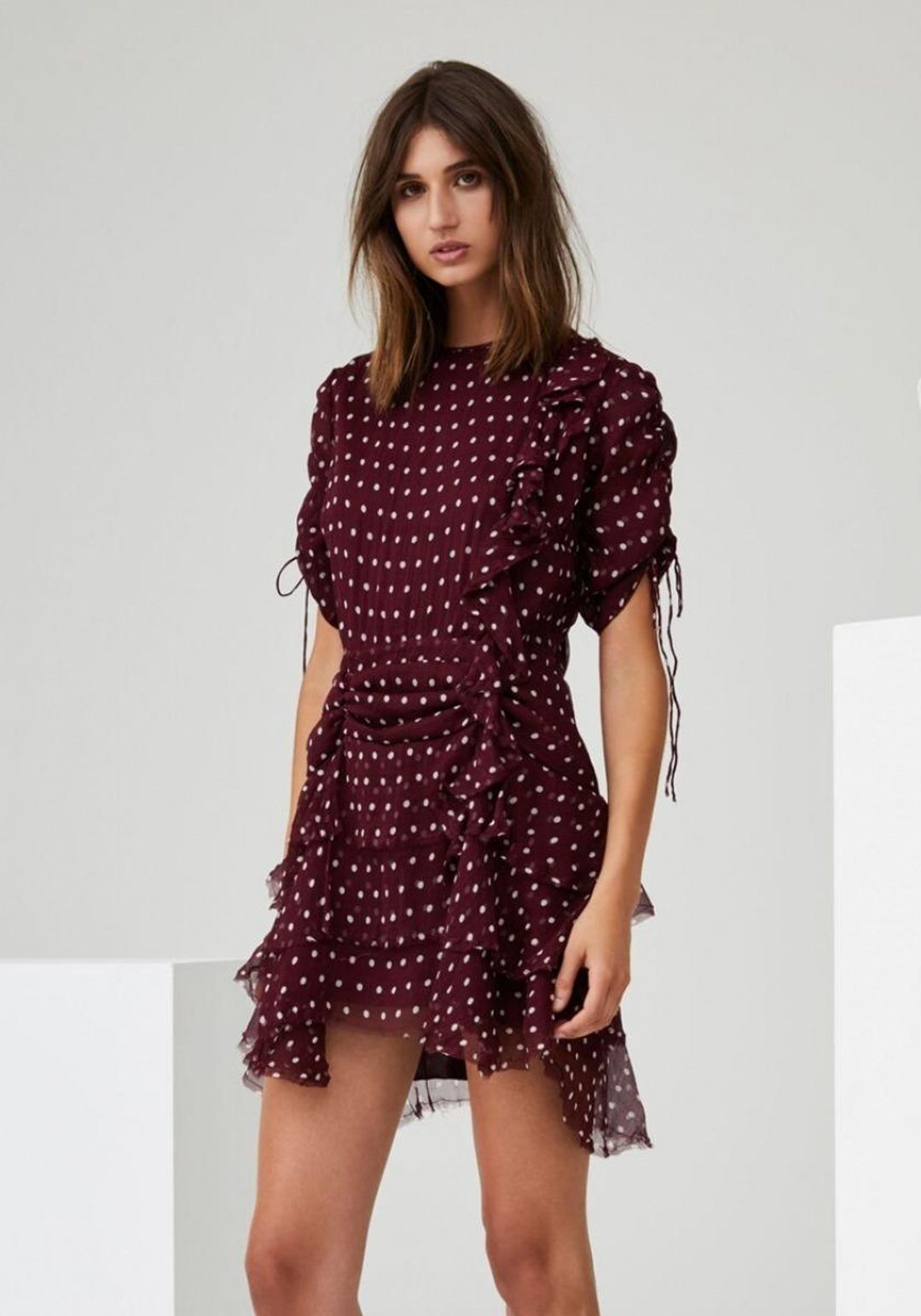 Sir the Label Marceau Dress Burgundy Size AU 8 for rent on The Volte - main image