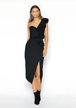 Sheike Carmen Midi Dress Black Size 14 for rent on The Volte - image 1