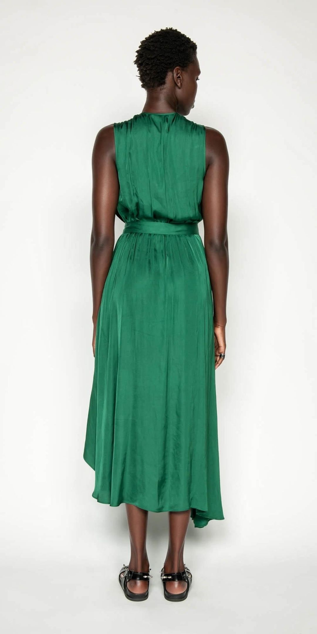 Cue Emerald Viscose Satin Dress Size 8 for rent on The Volte - main image