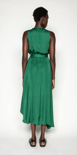Cue Emerald Viscose Satin Dress Size 8 for rent on The Volte - image 2