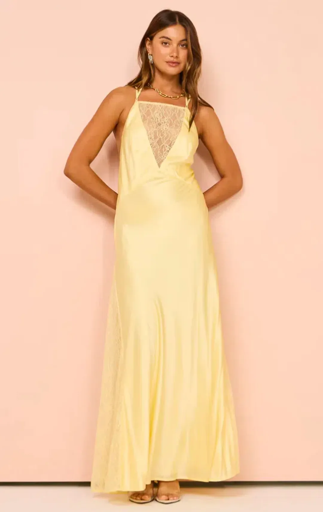 Hansen & Gretel Arie Lace Dress in Butter Size 8 for rent on The Volte - main image