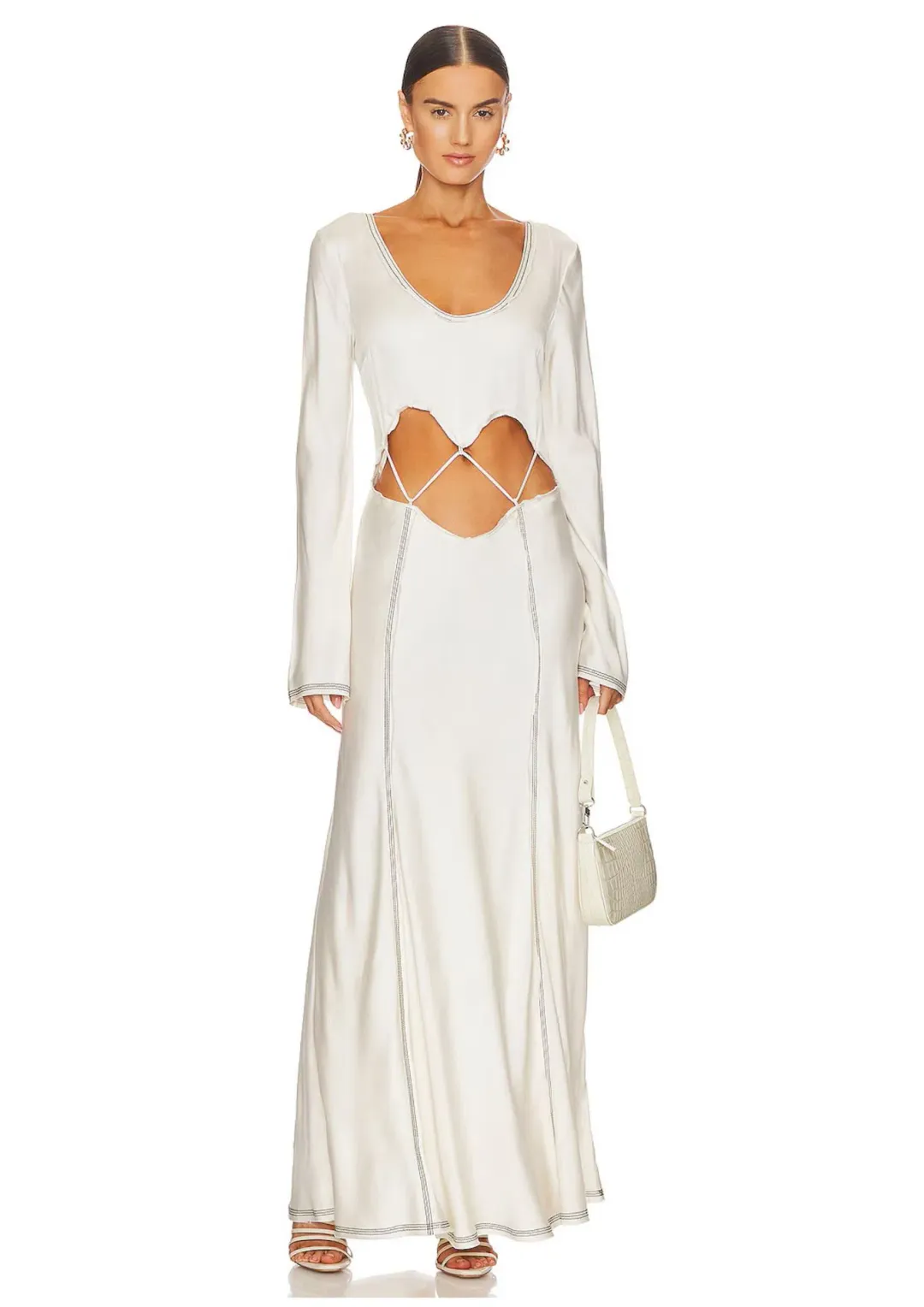 Bec & Bridge Naomi Long Sleeve Maxi Dress Ecru Size 8 for rent on The Volte - main image