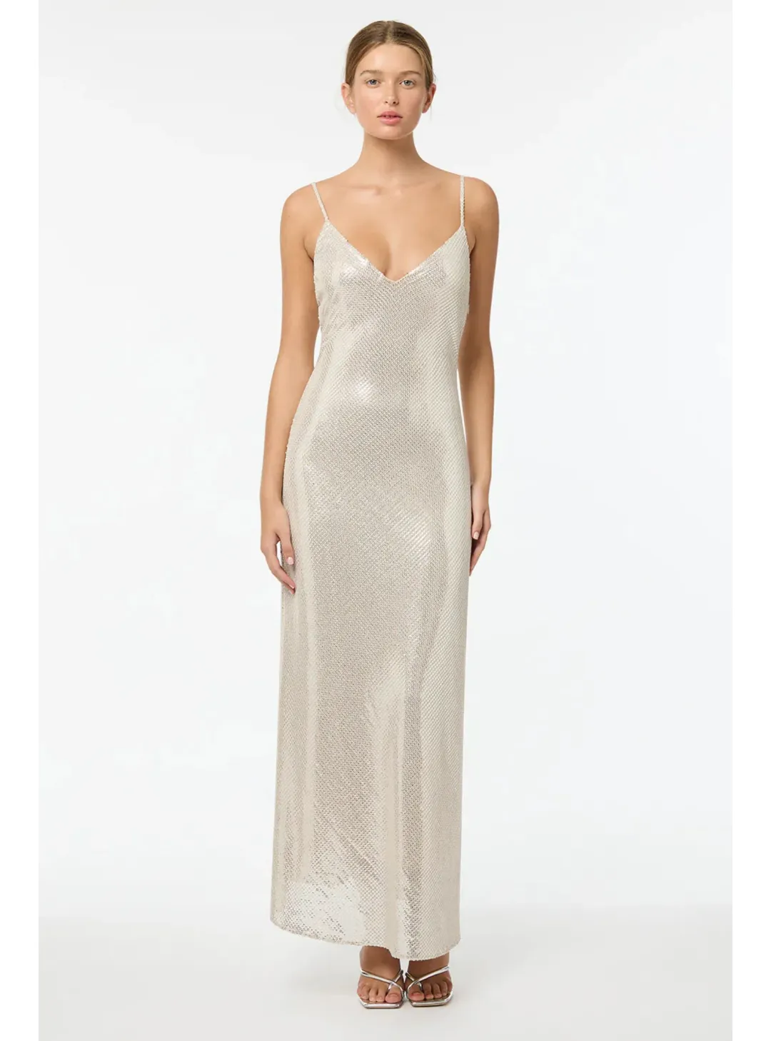 Manning Cartell High Voltage Slip Dress Nude Silver Size AU 8 for rent on The Volte - main image