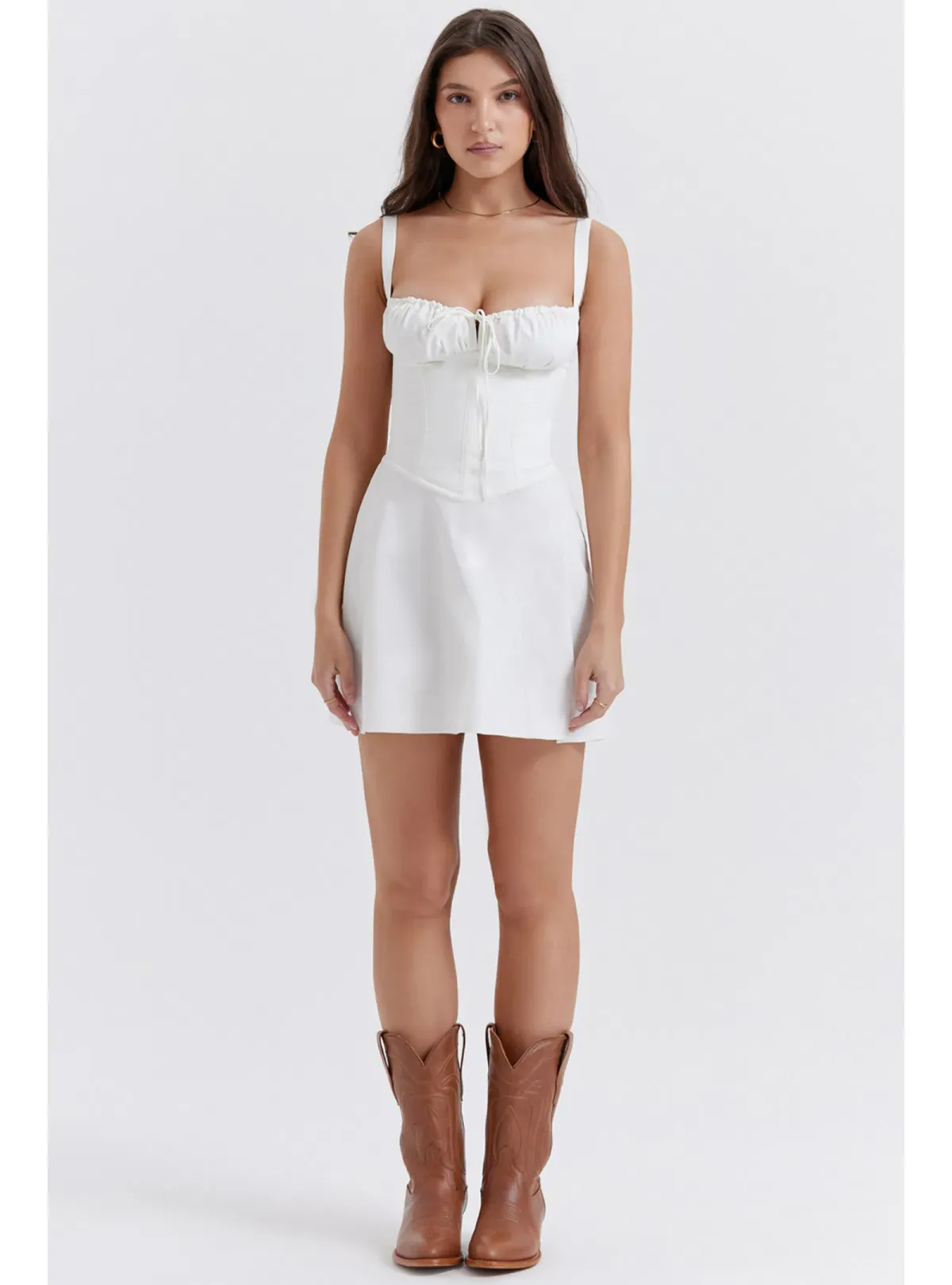 House Of CB Carlotta Corset Mini Dress White Size AU 6 for rent on The Volte - main image