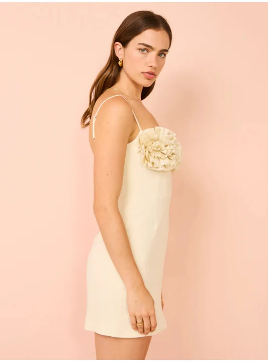 Rachel Gilbert Margot Mini Dress in Coconut Size 1 / AU 8 for rent on The Volte - main image