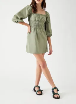 Charlie Holiday Boheme Mini Dress Khaki Size 10 for rent on The Volte - image 1