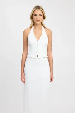 Kookaï Oyster Vest Top and Wafer Shorts Set Natural White Size 36 / AU 8 for rent on The Volte - image 1