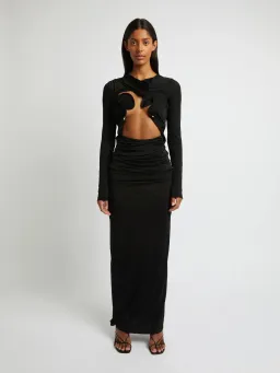 Christopher Esber Venus Long Sleeve Dress Black Size 8 / 8-10 AU for rent on The Volte - image 2