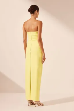 Shona Joy Lani Strapless Draped Maxi Dress Lemon Size 10 for rent on The Volte - image 2