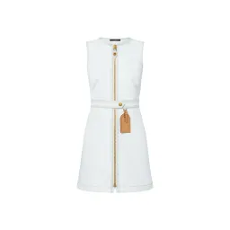 Louis Vuitton Bleached Denim Zip-Up Mini Dress White Size 10 for rent on The Volte - image 4
