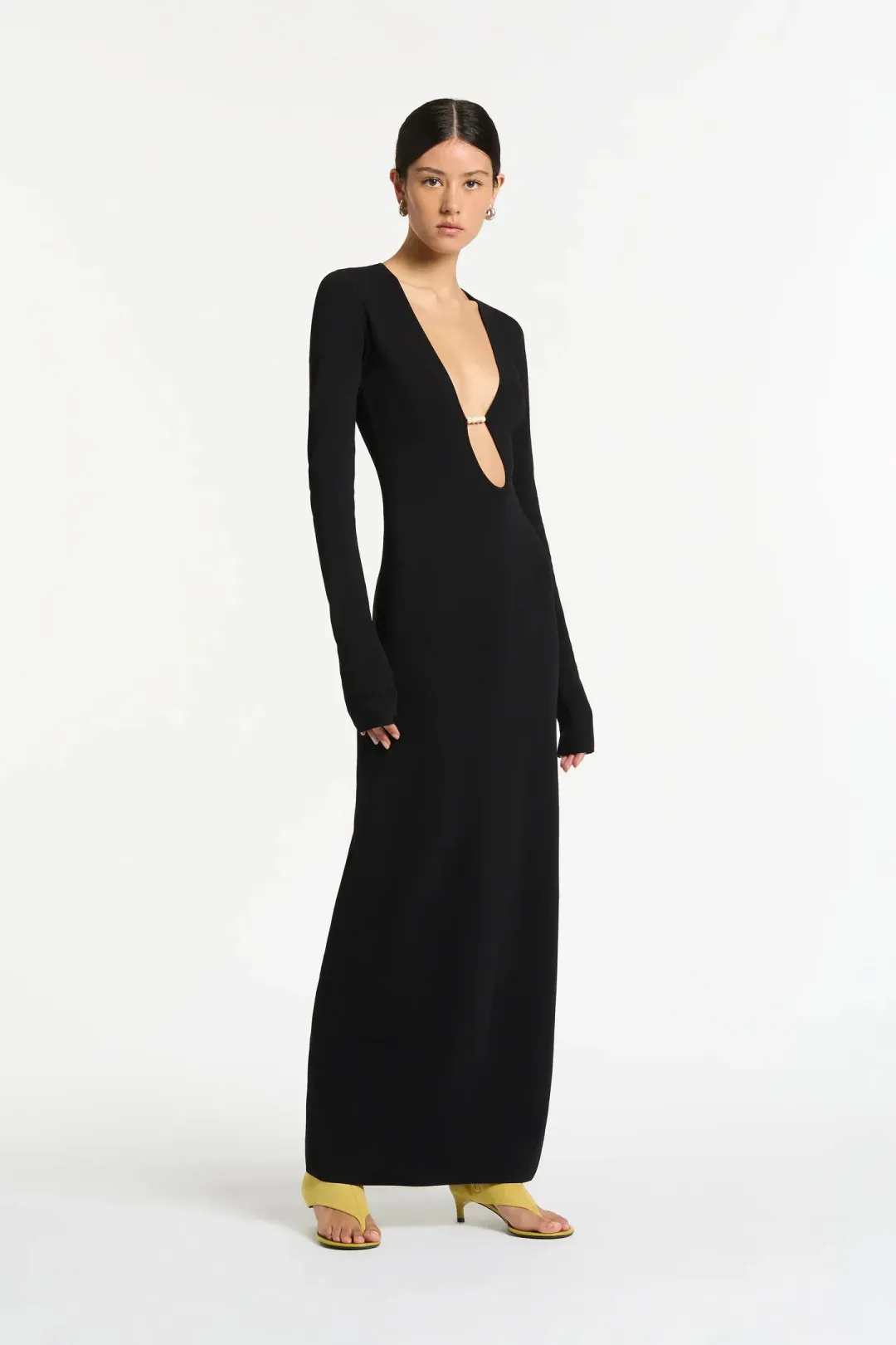 Sir the Label Kinetic Beaded Long Sleeve Maxi Dress Black Size 0 / AU 6 for rent on The Volte - main image