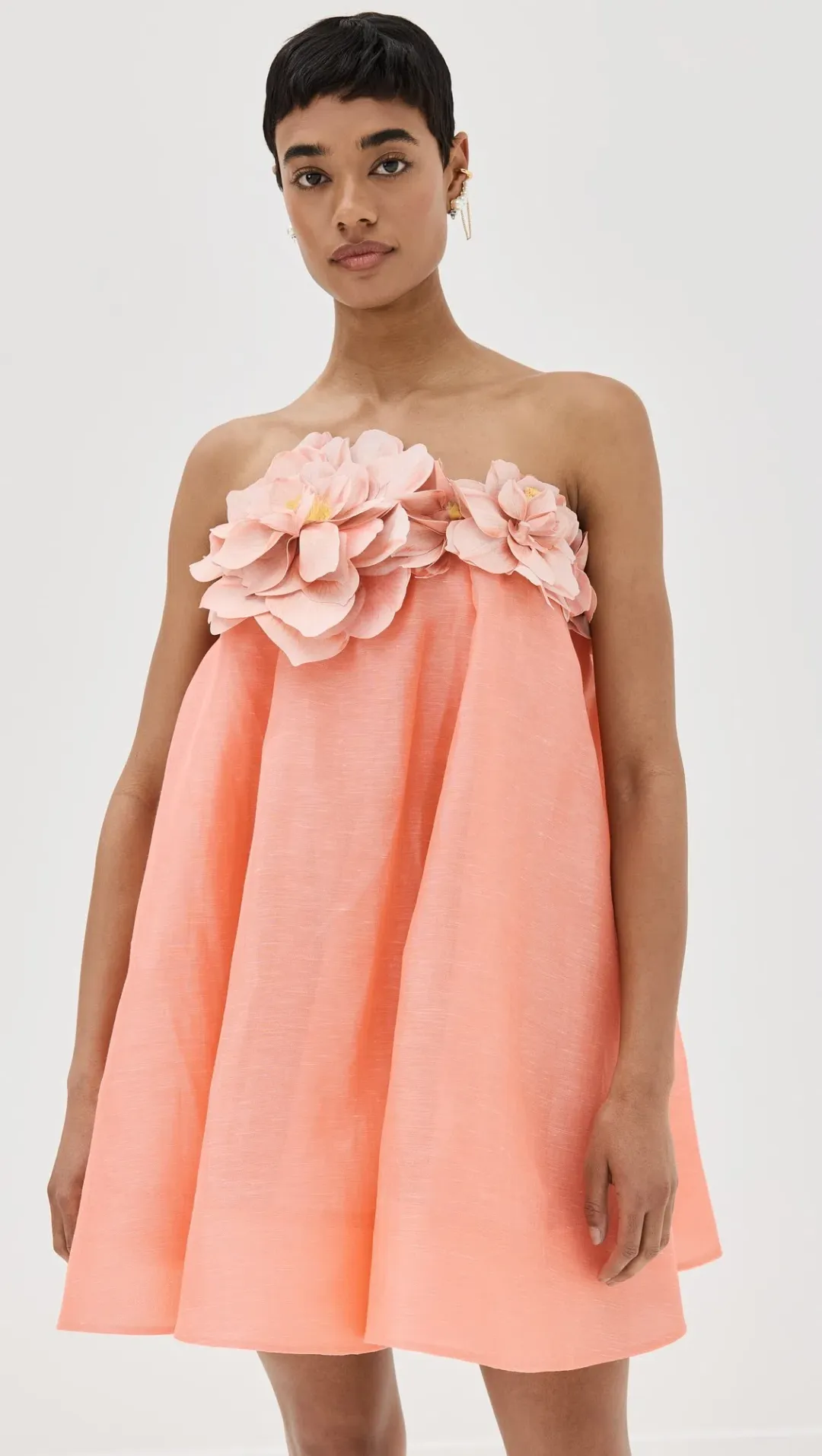 Zimmermann Natura Strapless Mini Dress in Coral Size 0/ AU 8 for rent on The Volte - main image
