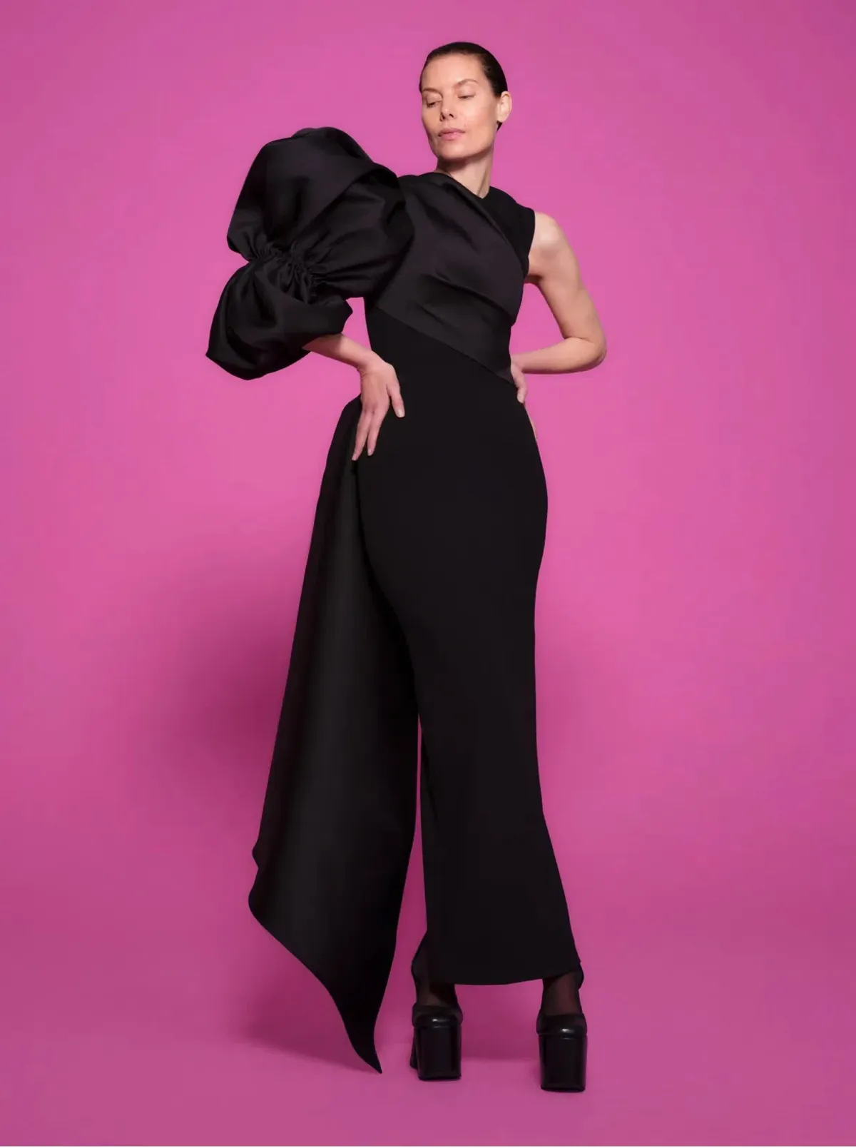 Solace London Moore Maxi Dress in Black Size 8 for rent on The Volte - main image