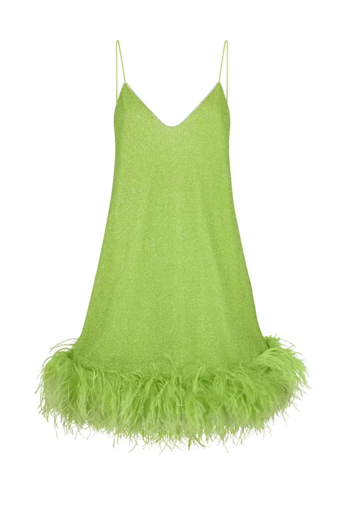 Oséree Lumière Plumage Short Dress Lime Size 6  for rent on The Volte - main image