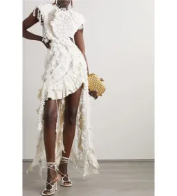  Zimmermann Wonderland Lace Frill Mini Dress Cream Size 0/ AU 8 for rent on The Volte - image 1