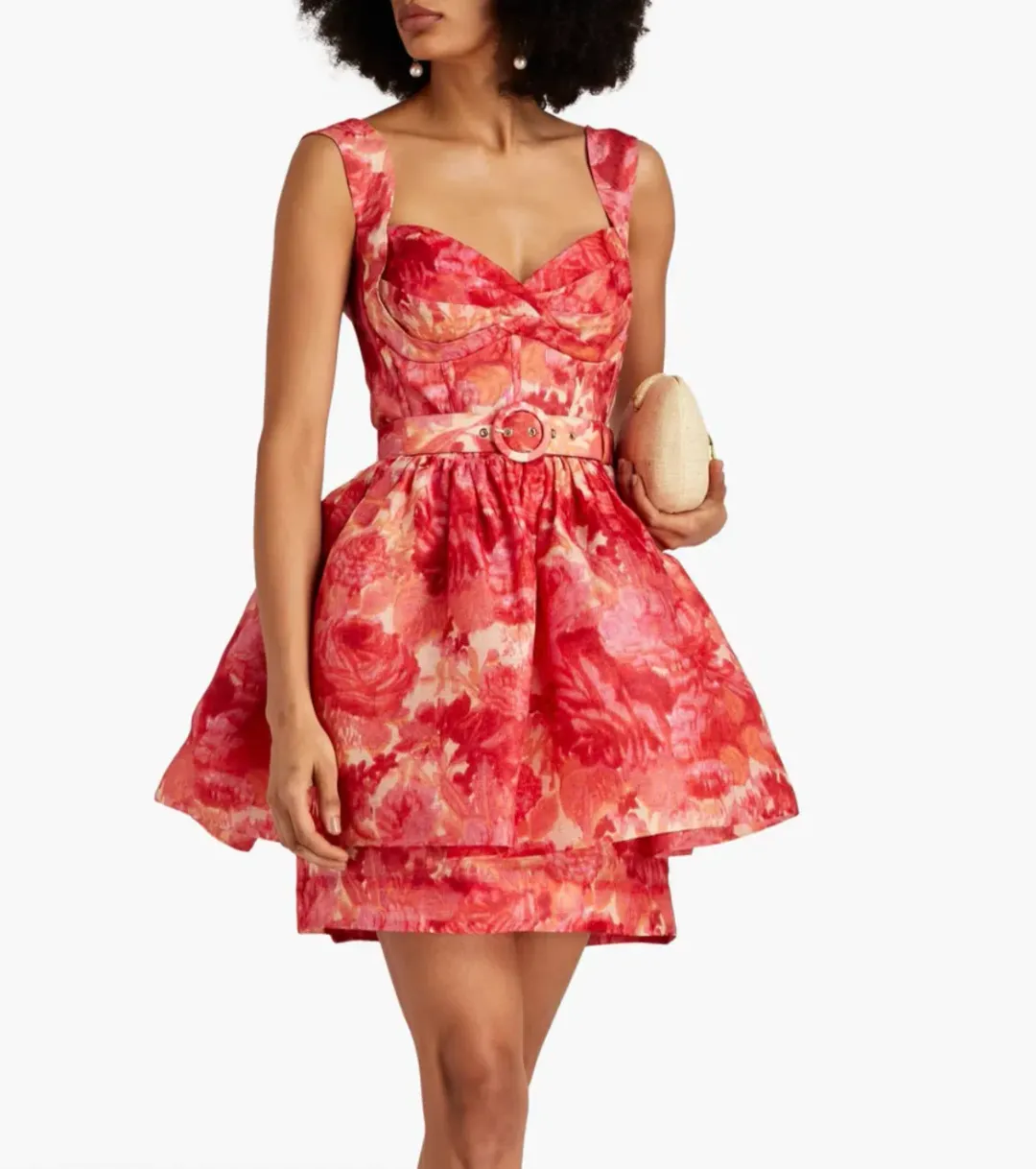 Zimmermann High Tide Mini Dress Pink Ikat Floral  Size 3 /Au14 for rent on The Volte - main image