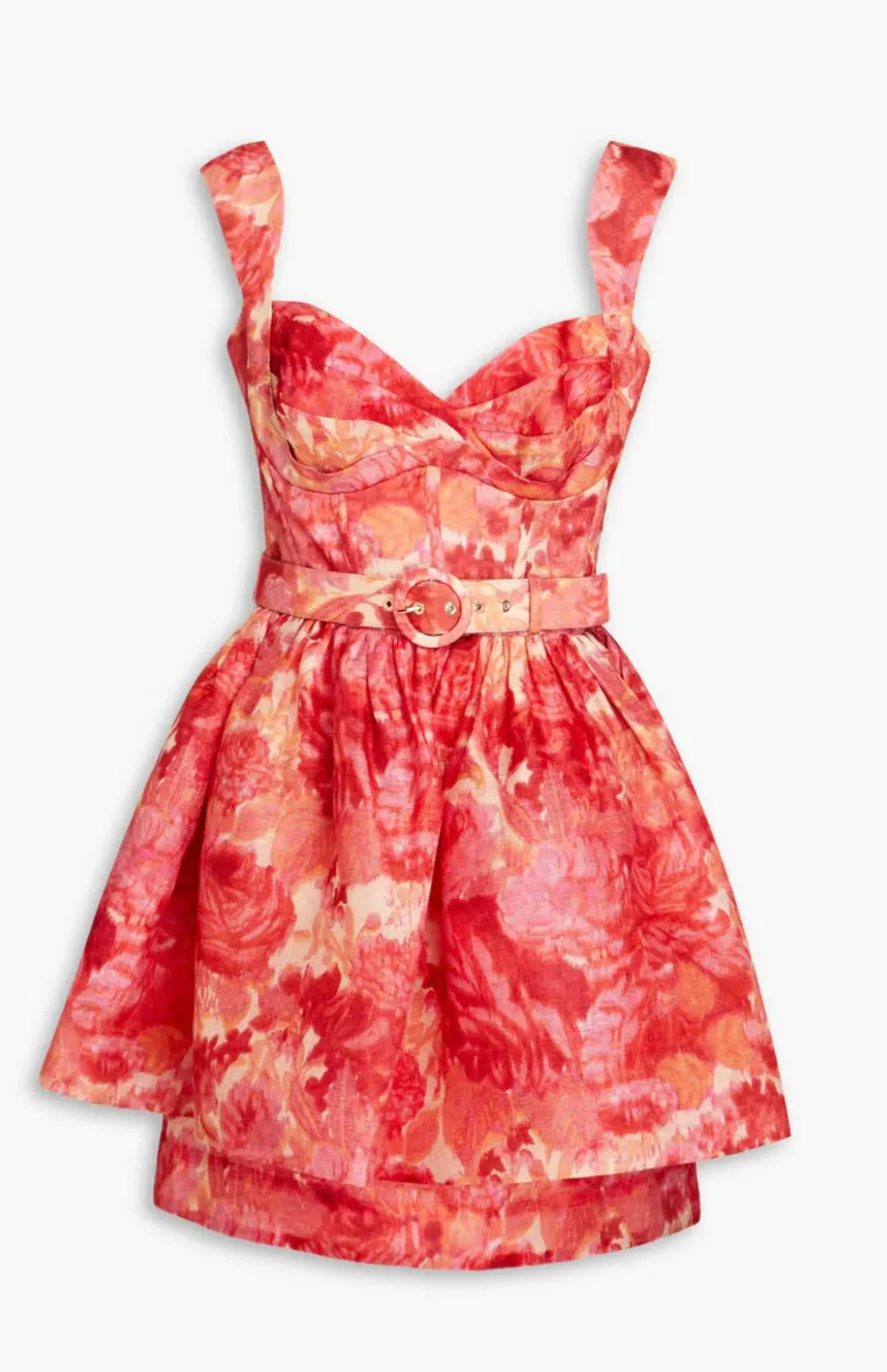Zimmermann High Tide Mini Dress Pink Ikat Floral  Size 3 /Au14 for rent on The Volte - main image