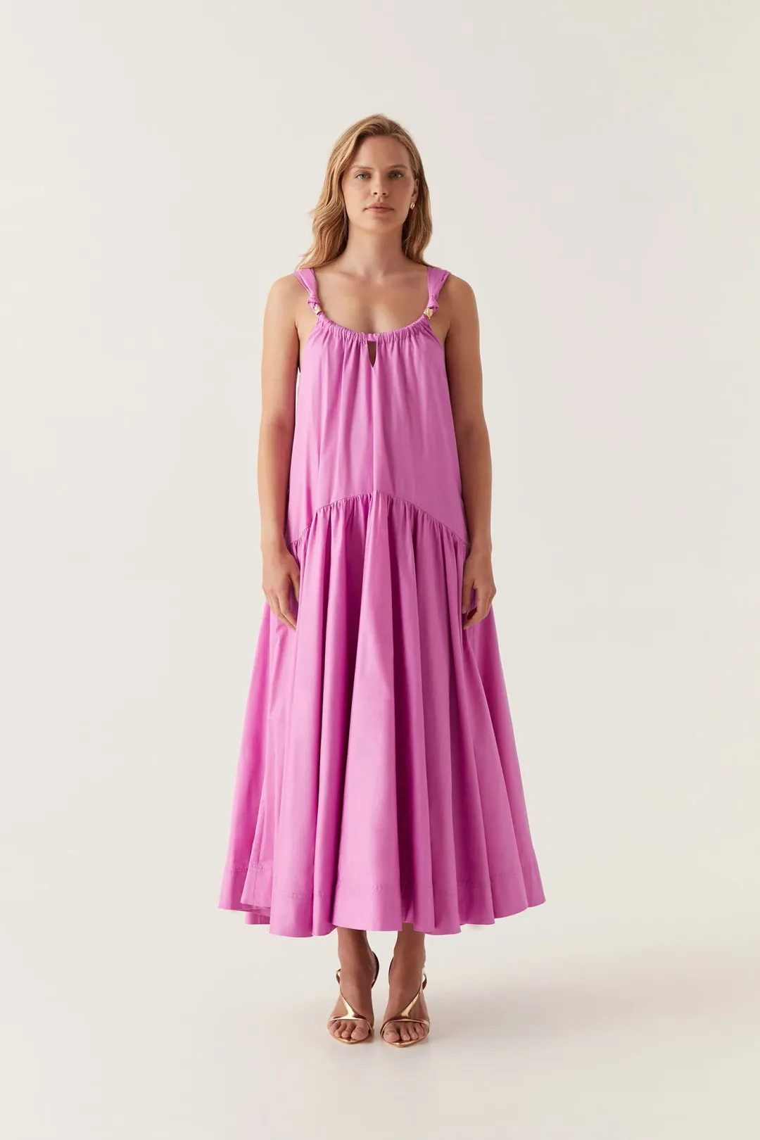 Aje Flora Midi Dress Muted Fuchsia Size 14 for rent on The Volte - main image
