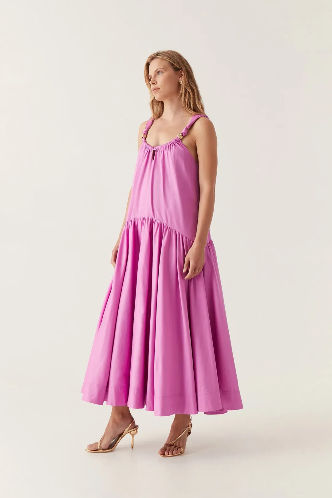 Aje Flora Midi Dress Muted Fuchsia Size 14 for rent on The Volte - main image