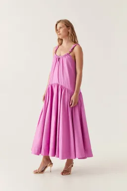 Aje Flora Midi Dress Muted Fuchsia Size 14 for rent on The Volte - image 2
