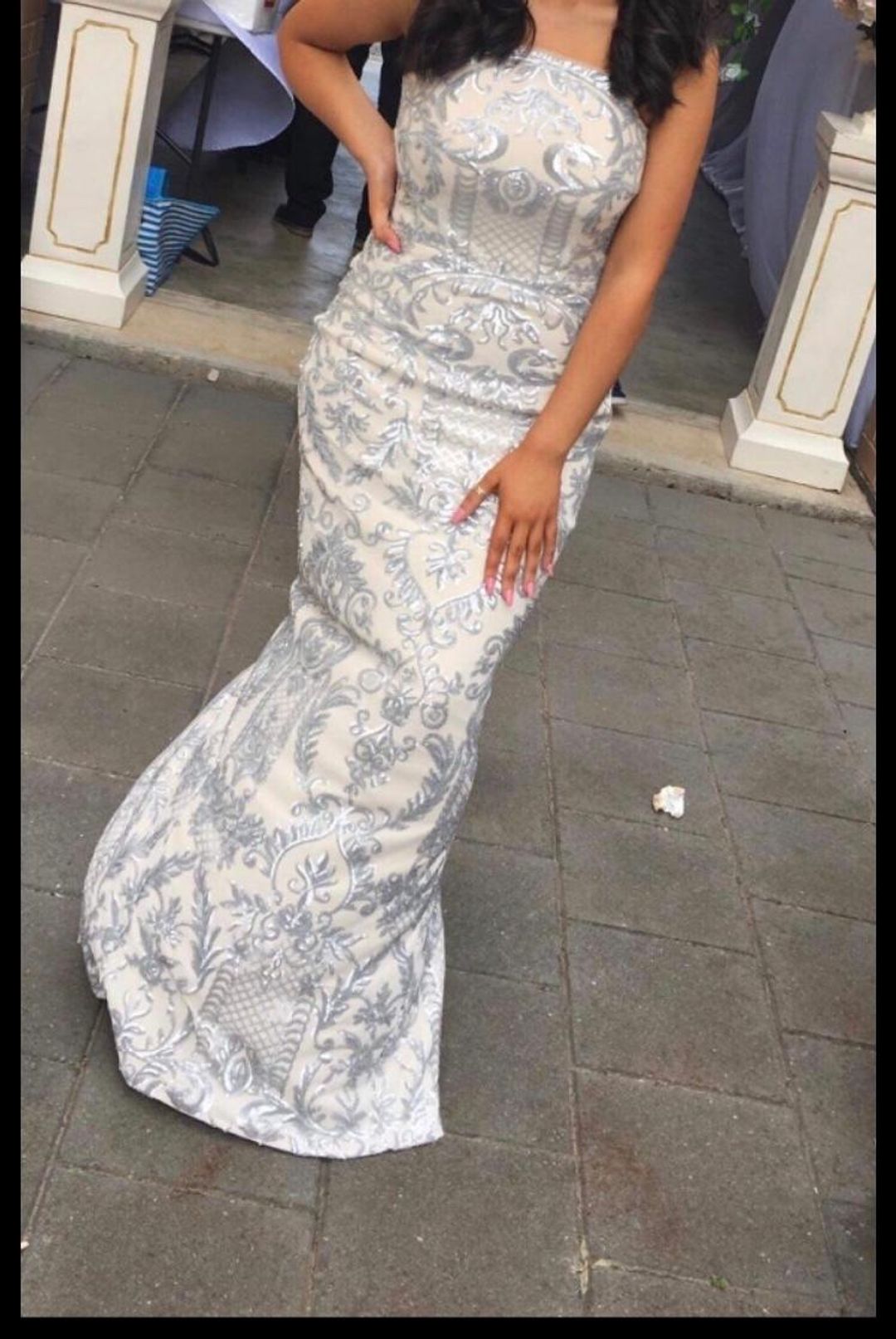  Bariano Doutzen Strapless Column Pattern Sequin for rent on The Volte - main image