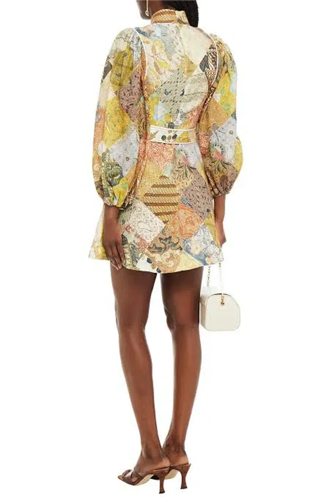  Zimmermann Brightside A-Line Mini Dress in Batik Patch Size 3 / AU 14 for rent on The Volte - main image