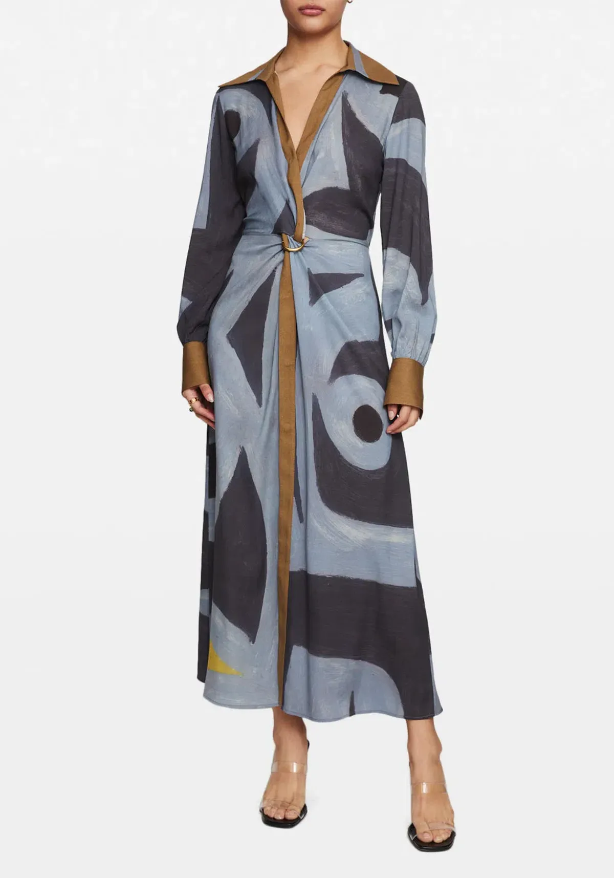 Manning Cartell Tiger Long Sleeve Silk Dress Print Size 6 for rent on The Volte - main image