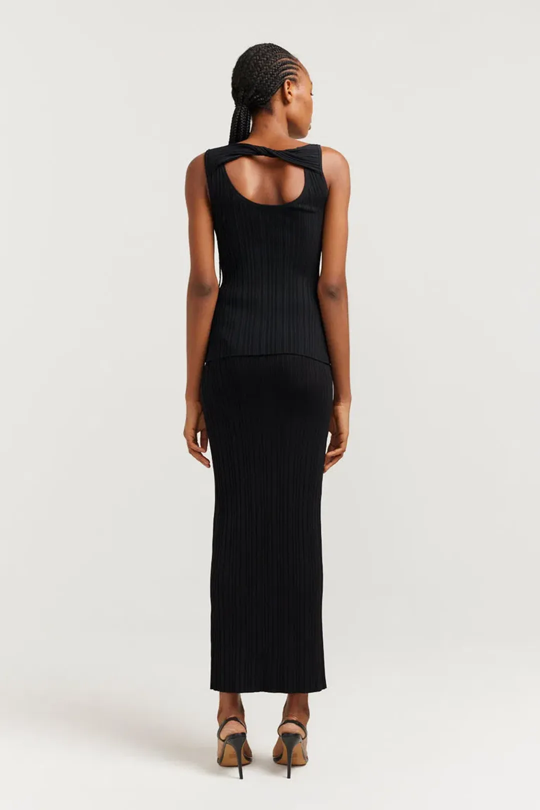 Henne Romee Knit Tank & Skirt Set Black Size AU 6  for rent on The Volte - main image