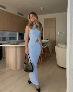 Henne Romee Knit Tank Size 4 & Skirt Size 6 Set Cloud Blue for rent on The Volte - image 3