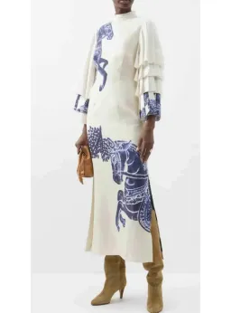 Alemais Rider Midi Dress Cream/Blue Size AU 10  for rent on The Volte - image 2