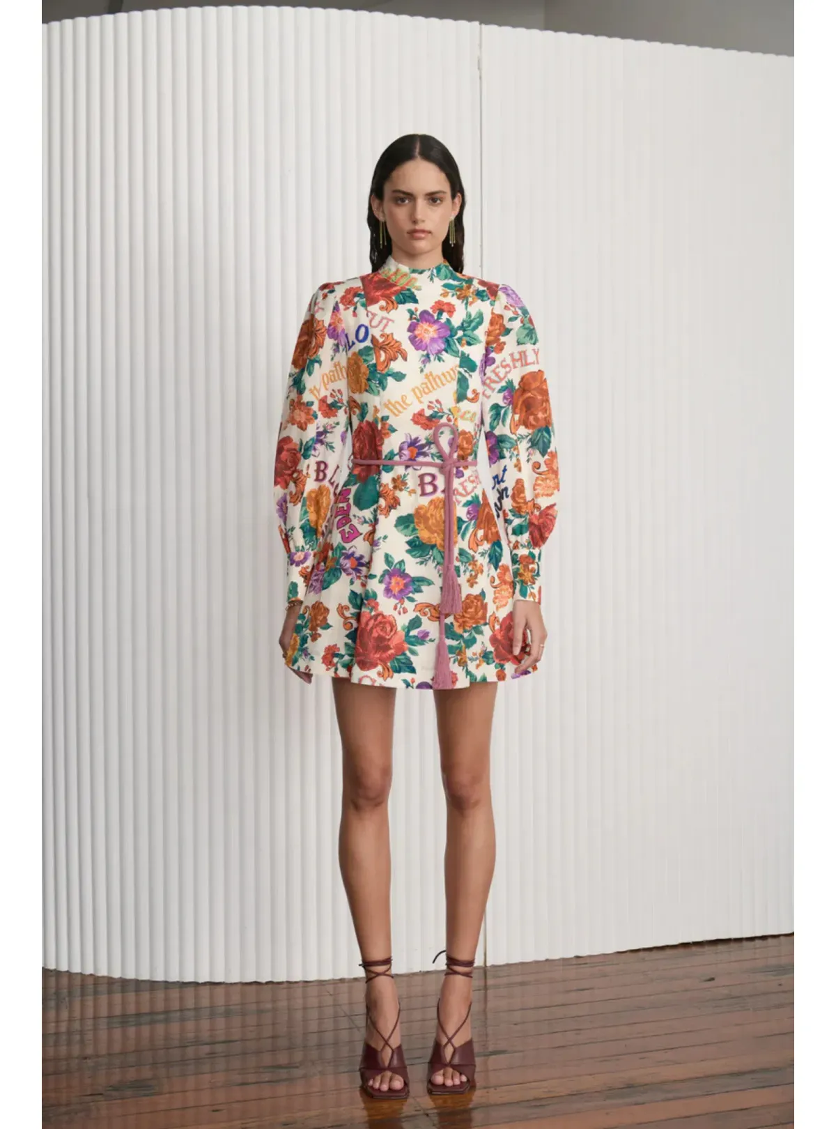 Kate Ford Palermo Long Sleeve Dress in Flora Size AU 10 for rent on The Volte - main image