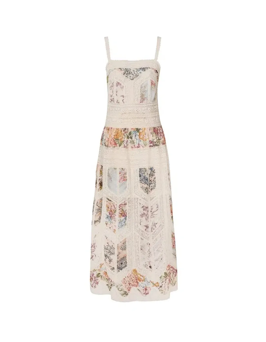 Zimmermann Halliday Lace Trim Slip Dress in Spliced Size 0/ AU 8 for rent on The Volte - main image