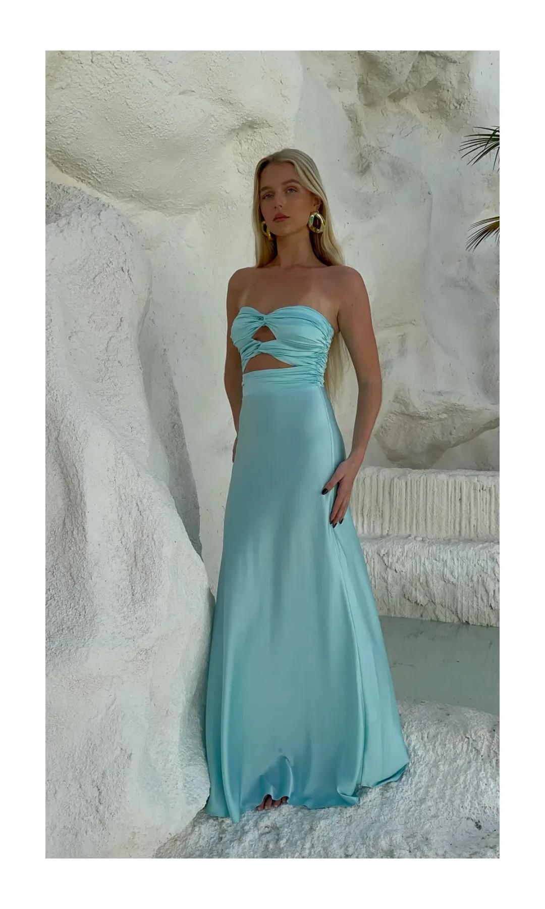 HNTR the Label Inka Gown Aqua Size S/AU 8 for rent on The Volte - main image
