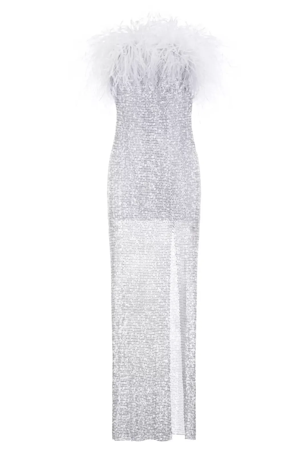 Santa Brands Diamanté Feather Dress White XS/S / AU 6 for rent on The Volte - main image