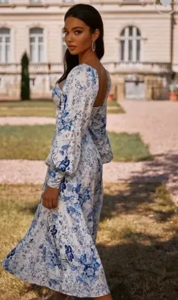 Alamour Annika Dress Blue Foral Size S/AU 10 for rent on The Volte - image 1