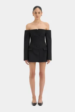 Sir the Label Sandrine Tailored Mini Dress in Black Size AU 8 for rent on The Volte - image 1