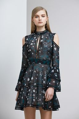 Keepsake the Label Night Dance Mini Dress Black Floral Size 6 for rent on The Volte - image 2