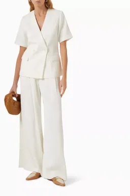 Anna Quan Kathleen Jacket And Matteo Pants Set In Carta 6 for rent on The Volte - image 1