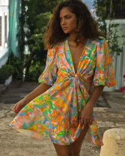 Sheike Stevie May Mini Dress Multi Print Size 16 for rent on The Volte - image 3