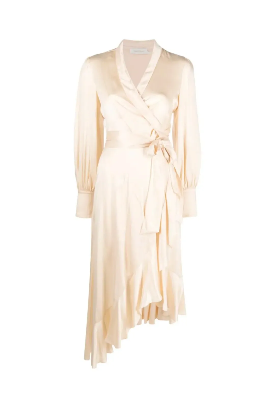 Zimmermann Silk Wrap Midi Dress Beige Size 1 / AU 10 for rent on The Volte - main image