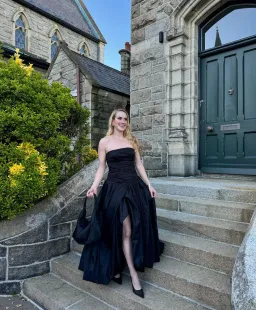 AJE Violette Bubble Hem Maxi Dress  Black Size 10 for rent on The Volte - image 1